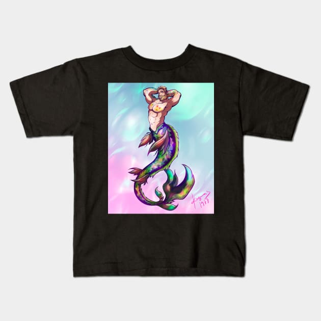 Tattooeddandyyy Merman Kids T-Shirt by Tattooeddandyyy70